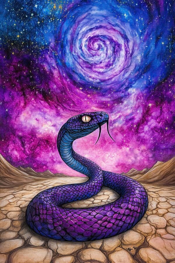 Cosmic Cobra - Galactic Sentinel. Wall Art Prints: matthias-hauser.pixels.com/featured/cosmi… #snake