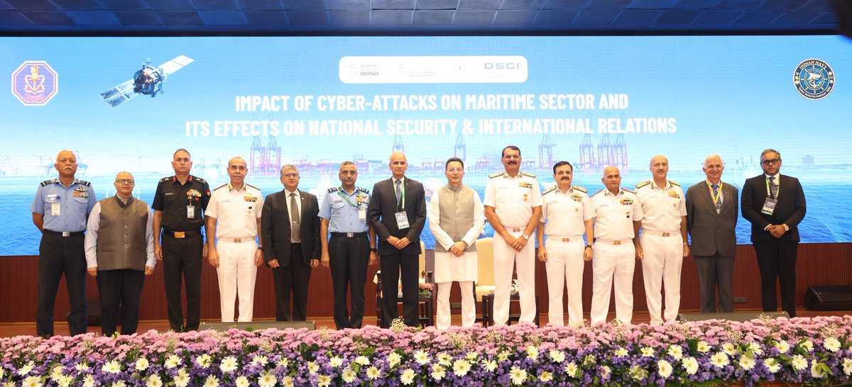 indiannavy's tweet image. Adm Dinesh K Tripathi, #CNS welcomed Shri @JitinPrasada, Hon’ble MoS @GoI_MeitY, at the seminar on "Impact of Cyber Attacks on Maritime Sector and Its Effects on National Security and International Relations", organised by the #IndianNavy at Sushma Swaraj Bhawan today.
The…