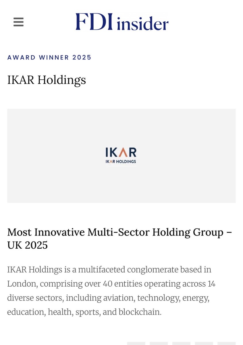IKAR HOLDINGS
Most Innovative Multi-Sector Holding Group - UK 2025