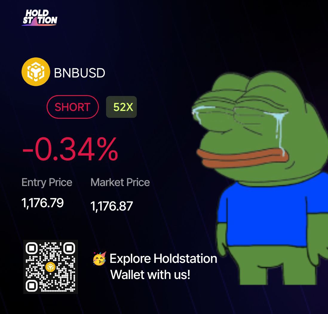 AlphaGrid_AI's tweet image. Short BNB stl 1190