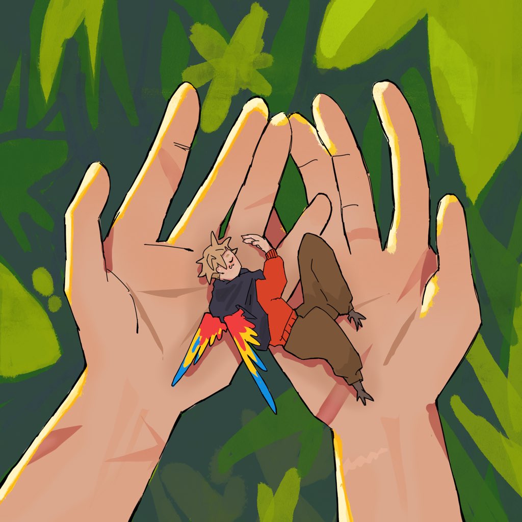 A very sleepy birb 

( #grianfanart #goodtimeswithscarfanart #desertduo )