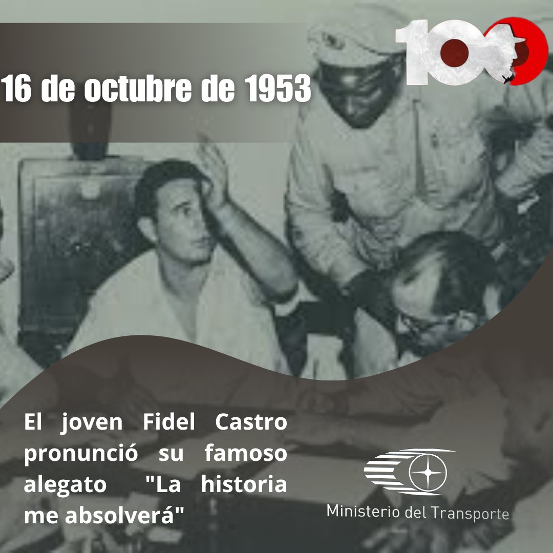 MitransCuba's tweet image. El 16 de octubre de 1953 #FidelPorSiempre pronunció el alegato de autodefensa &quot;La historia me absolverá&quot;, en donde denunciaba todos los males que vivía #Cuba en el régimen del dictador Fulgencio Batista. #100AñosConFidel