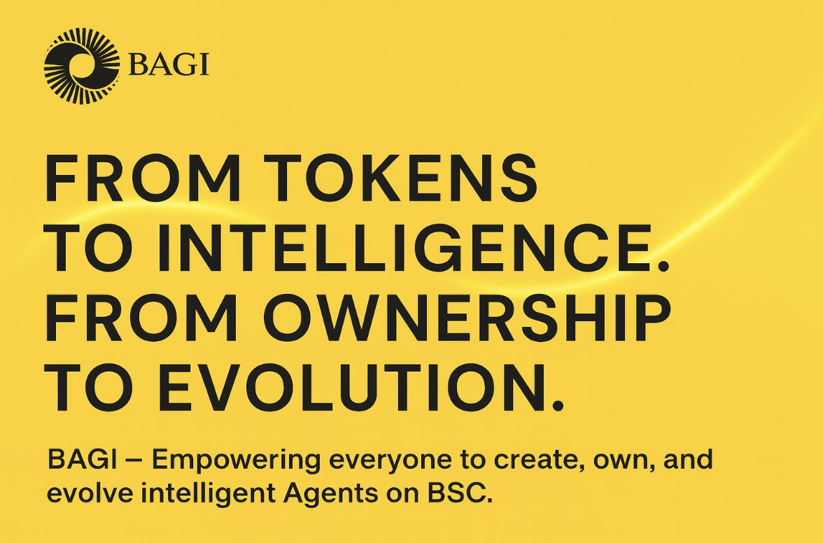 Bagi_Me's tweet image. BAGI — Your AGI on BSC🚀

The next frontier of Web3 isn’t just tokens or data — it’s intelligence ownership.

In a world where AI models grow smarter every day, BAGI asks a fundamental question:

💡 Who should own the intelligence that defines our future❓