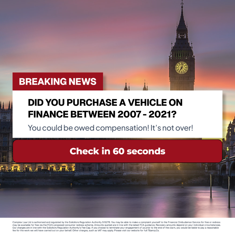 PCPComplexLaw's tweet photo. FCA: Drivers overcharged on car finance could get refunds.

£8.2 billion in compensation proposed, avg £700 each.

See if your agreement qualifies

T&amp;Cs apply