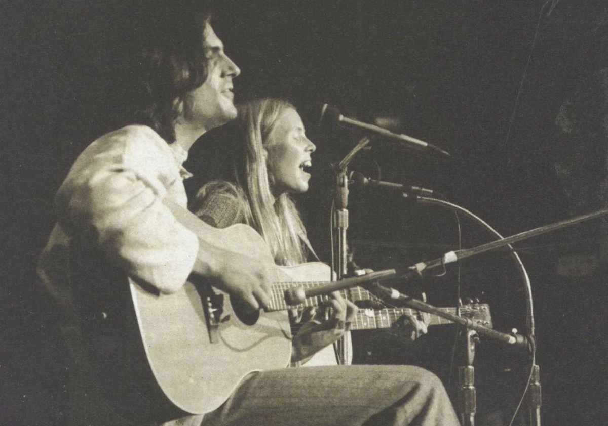 James Taylor joined Joni onstage for a surprise duet of “Carey / Mr. Tambourine Man” and “The Circle Game” at Vancouver’s Greenpeace Benefit Concert 55 years ago today.

Photo by George Kropinski