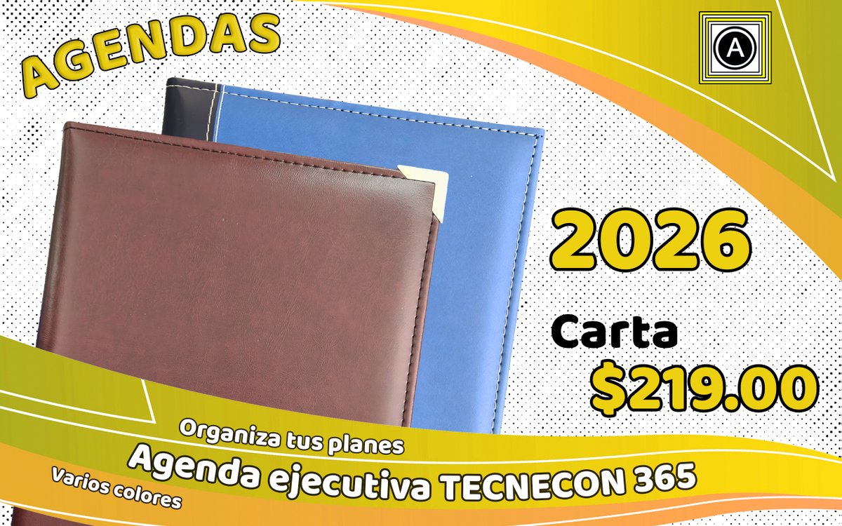 abaocoatza's tweet photo. ✨¡Prepárate para conquistar el 2026 con estilo y organización!✨

📘 Nuestras agendas 2026 están diseñadas para acompañarte en cada meta, plan y sueño del año.
💡 Planea tus proyectos, anota tus ideas más brillantes y mantén todo bajo control con diseños modernos y prácticos. https://t.co/Ua1ABkKDtI