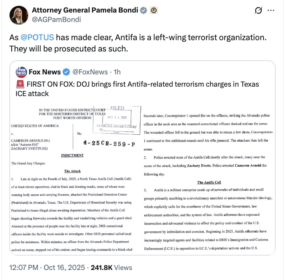 shoutout to all the geniuses who said NSPM-7 couldn't be implemented because you can't charge domestic terrorism