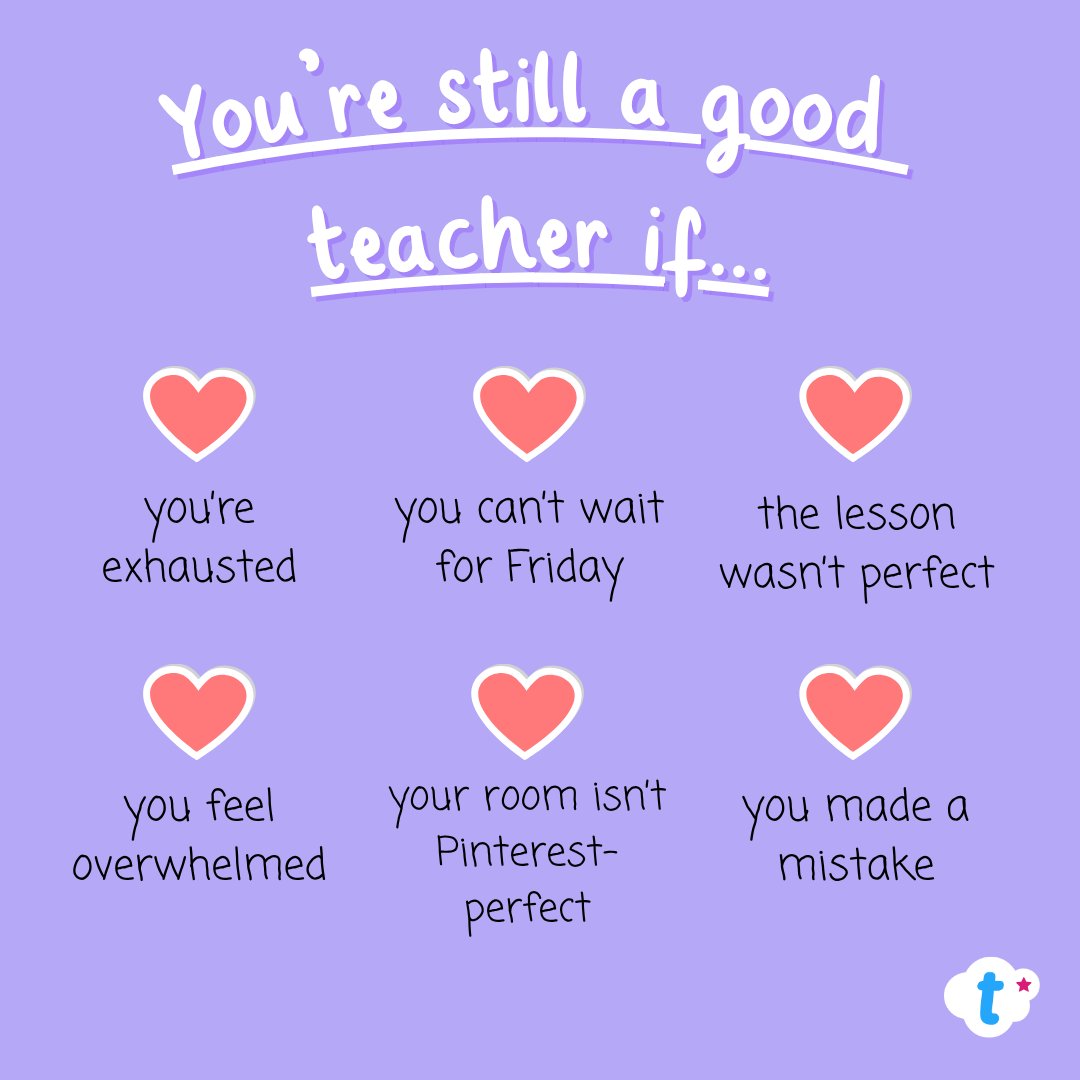 Being a great teacher doesn’t mean being perfect. It means showing up, caring, and doing your best. Even when you’re tired, overwhelmed, or things don’t go to plan, you are only human💙
