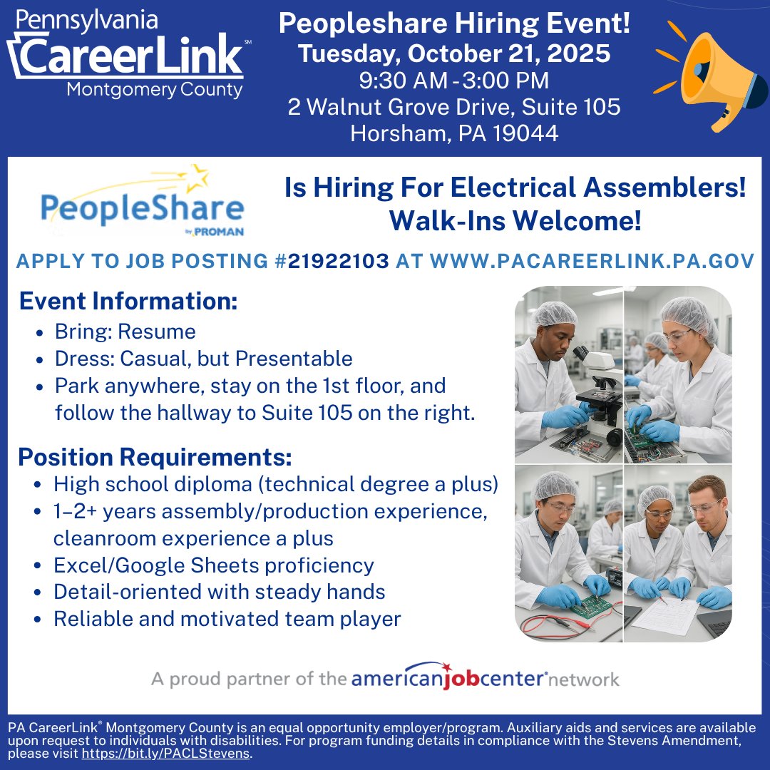 Upcoming Hiring Event in Horsham! #hiring #HiringEvent