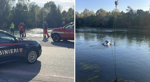 Emergenza24's tweet photo. UPDATE [16.10-20:30] #Silea #Treviso recuperata dai Vigili del Fuoco un’auto con dentro i corpi di due fratelli (55 e 52 anni) figli della donna (77 anni) il cui corpo era stato recuperato nello stesso fiume in località #Meolo (#Venezia) il 10.10.2025 (foto: IlGazzettino) https://t.co/M8GJWIzuJL
