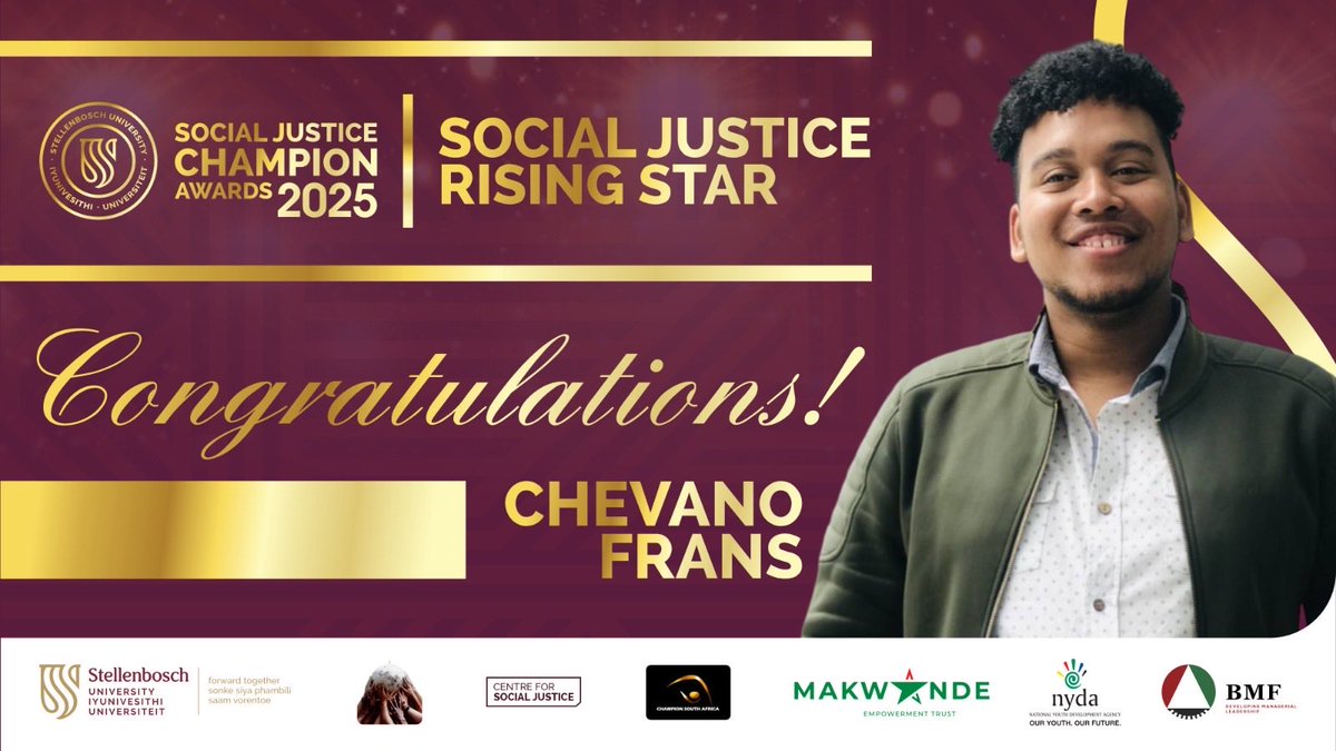 Champion Spotting  <a href="/lesego_louw/">President Womzabalazo</a>  and Chevano Frans winners in the  Social Justice Rising Star category that forms part of the annual Social Justice Awards
#RisingStar
#SocialJusticeChampion
#ChampionSouthAfrica  🏆🇿🇦