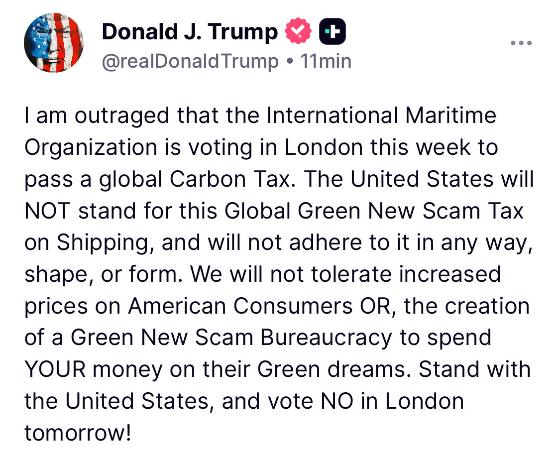 BREAKING: Trump says NO to the UN’s global carbon tax.