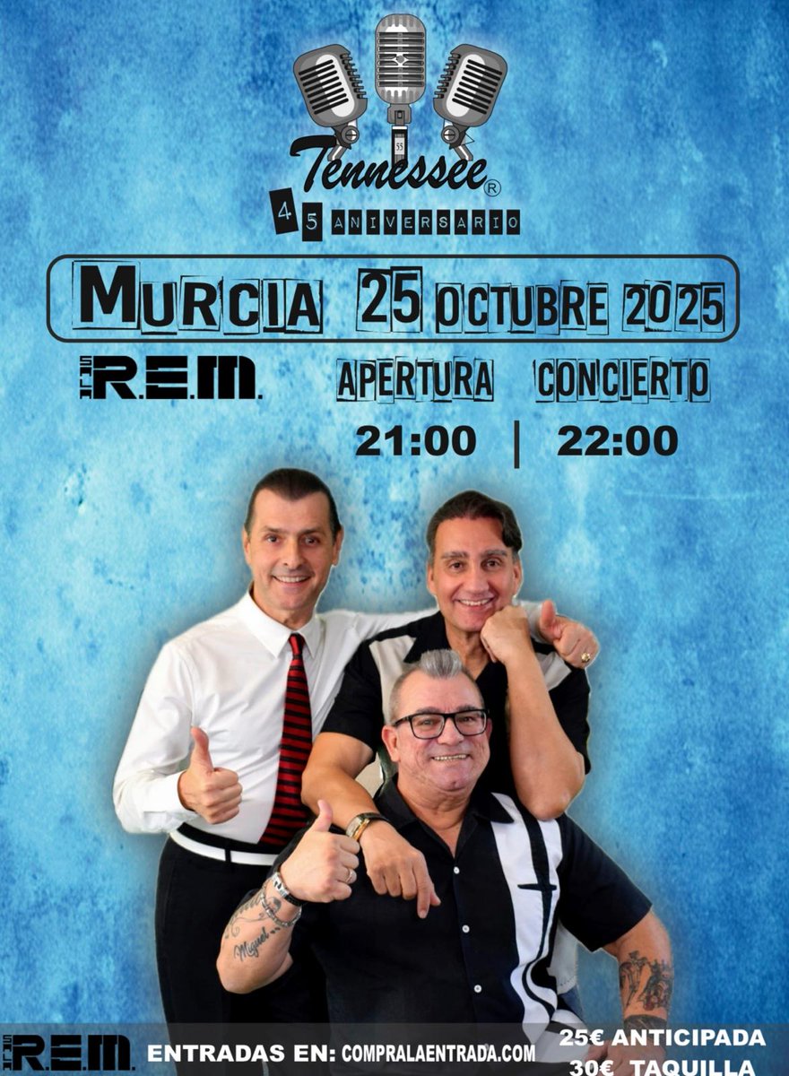 25 de octubre en la sala Rem en Murcia, concierto único!!