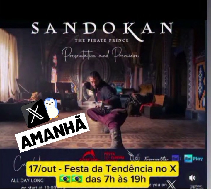 ♦️X Platforma TREND Party para apresentação e estreia de #Sandokan estrelando #CanYaman como Sandokan no Festival de Cinema de Roma 2025.

Data: 17 de outubro de 2025
🇧🇷Horário Brasil 🇧🇷 das 7h às 19h
🇮🇹Horário Itália: das 10h (🇮🇹 até meia-noite)