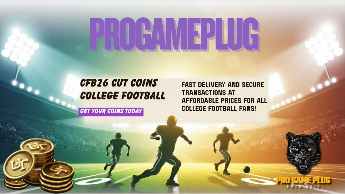 PROGamePlug's tweet image. 🎮 Get Your CFB26 CUT Coins Today 🔥

🚀Are you ready to build your dream team in College Football 26 Ultimate Team? 🚀

Buy CFB26 CUT Coins now and get ahead of the competition! 💪
⚡ Fast Delivery
⚡ Safe Transactions
⚡ Affordable Prices

✉️ Message me now to get started Or…