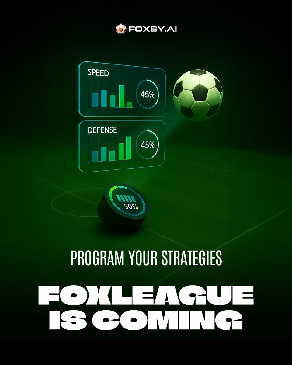Program your strategies. 

Watch AI execute your plays. 

Win $FOXSY rewards.

#FoxLeague is coming! 

<a href="/PulsarMvX/">ᕈulsar on MultiversX</a> send 500 FOXSY to 100 reactions 

#AIgaming #Web3Gaming #SoccerStrategy