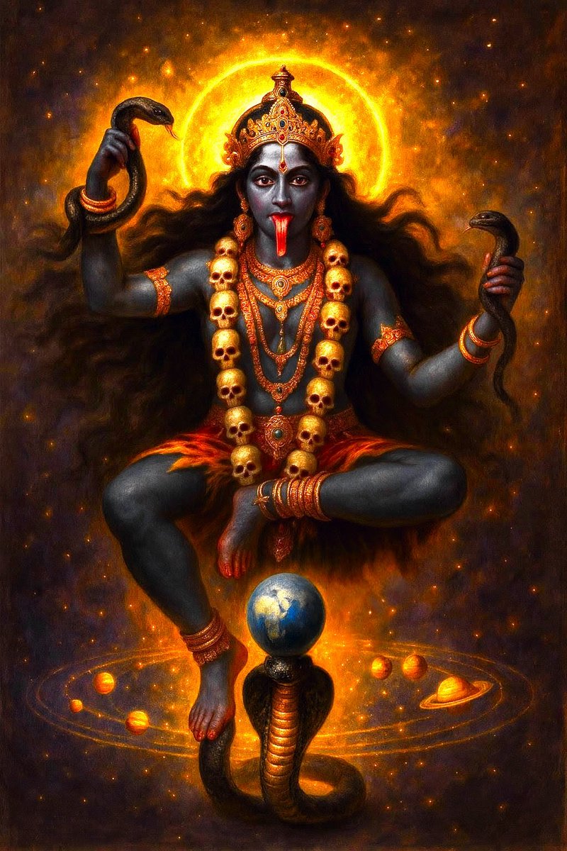 Maa Mahakali: The Sovereign Beyond Time's Serpentine Coils

In the unfathomable depths of Tantric cosmology lies a mystery so profound that even the gods tremble before its revelation, Kali Maa stands as the supreme dominatrix of Kala itself, Time, Death, and Dissolution