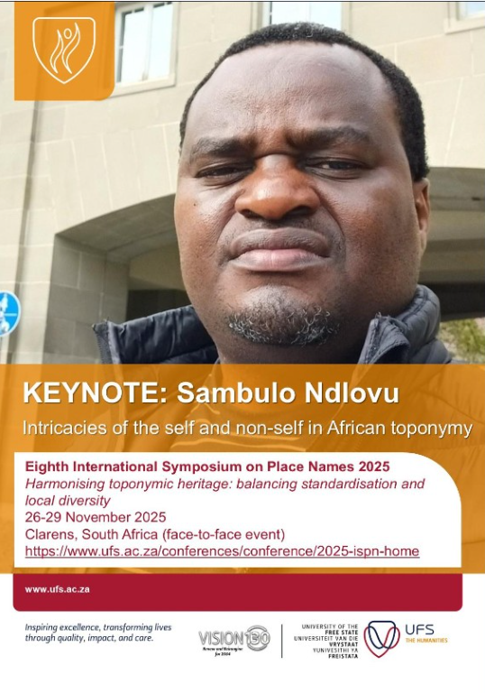 eug1979's tweet image. e-Onomastics: #Keynotes at the Eighth International #Symposium on #Place #Names 2025 e-onomastics.blogspot.com/2025/10/keynot… William (Bill) #Watt "#Inclusion in #Practical #Terms" and Sambulo #Ndlovu "Intricacies of the self and non-self in #African #toponymy" Clarens South Africa 26–29.11