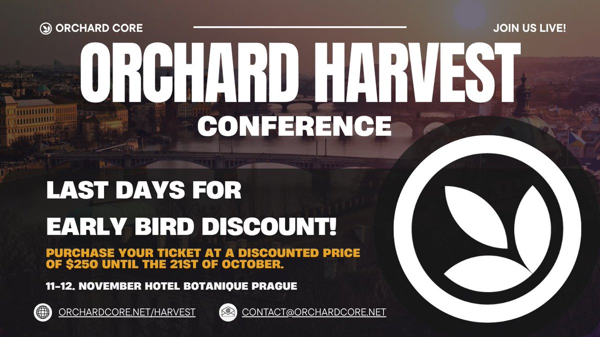 Attention Orchard Harvest enthusiasts, you have only a few days left to purchase your tickets at a discounted rate!
You can purchase your early bird tickets here until the 21st of October: tickettailor.com/events/lombiqt…
See you in Prague!