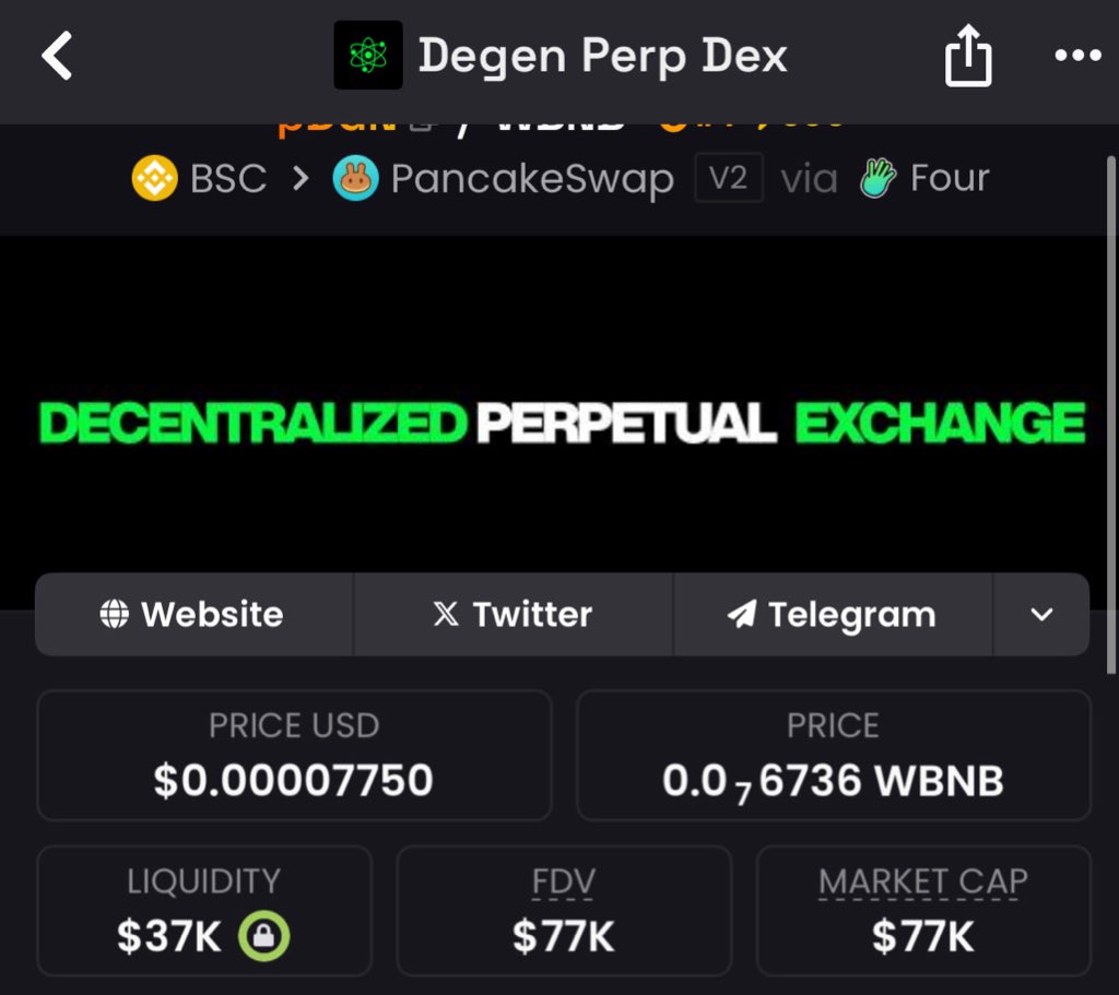 memewhaleups's tweet image. #pDGN from $77k  mcap→ $400k+ another clean sniper call.
The next setup’s loading , follow or DM to be early. 🚀 t.me/bullishtrades1

0x6DC9F6764F18a4a299C968653D1Ad8CcDdA04444