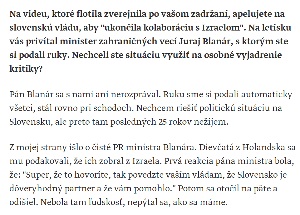 Ľudský prístup Šťuky Blanára tak, ako ho poznajú aj bývalí zamestnanci MZV 🖤

*Z rozhovoru so Slovákom zadržaným Izraelom:
svet.sme.sk/c/23558160/slo…