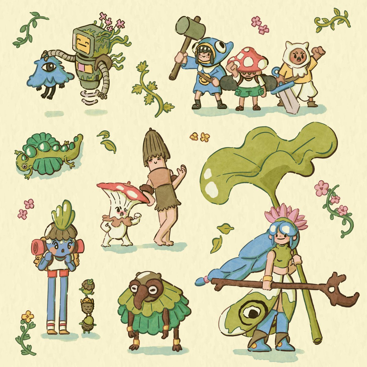 blibloop's tweet image. A bit late for #PortfolioDay but here I am! 👋
Hi I'm Doriane, an indie dev/game artist 🌻
I make art for games and illustrations 🌱