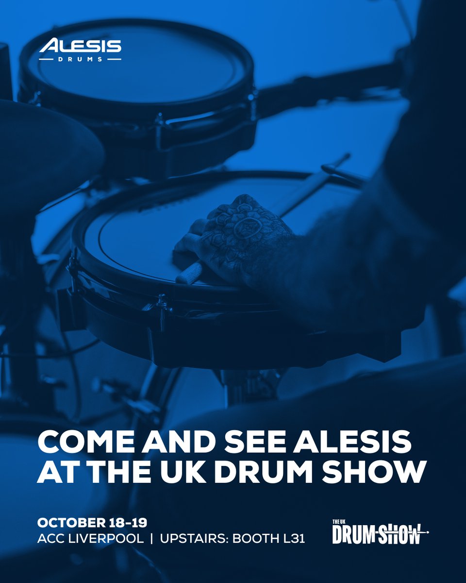 Ready to jam? 🇬🇧 Join us at <a href="/theukdrumshow/">The UK Drum Show</a> this weekend, October 18–19!

Come say hi and try the Alesis range of kits, including the brand new Nitro Ultimate. 🥁

#Alesis #TheUKDrumShow