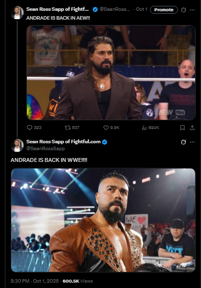 Sean Ross Sapp of Fightful.com tweet media