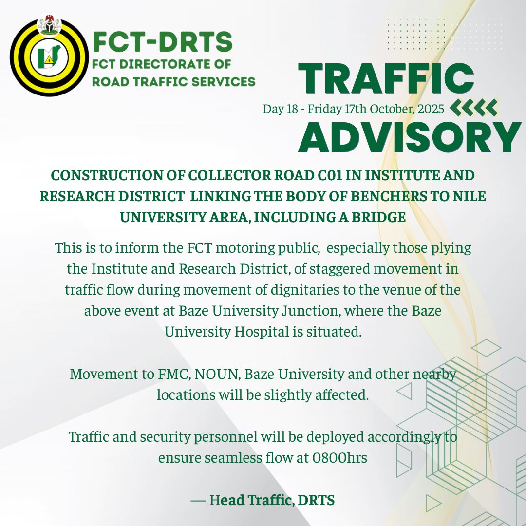 FCT Directorate of Road Traffic Services (FCT VIO) tweet media