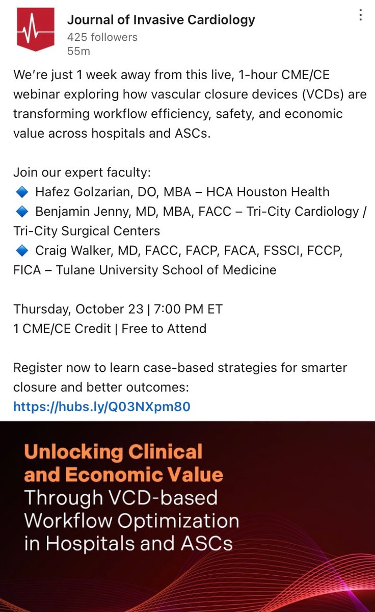 Come tune in on our seminar next week on vascular closure devices! 

Registration: hmp-global.swoogo.com/unlocking-clin…