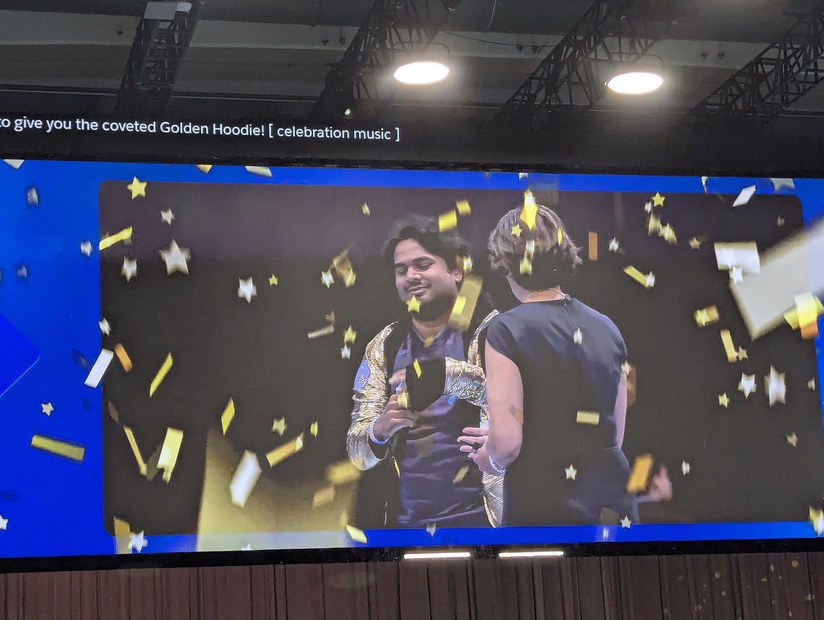 ST_Sarma's tweet image. Congratulations @sravanyadav2k13 😍😍😍🎉🎉🎉🔥🔥🔥 Golden Hoodie winner in the @Dreamforce @MuleSoft KeyNote 🎉🎉🎉
#Salesforce #MuleSoft @MuleDev