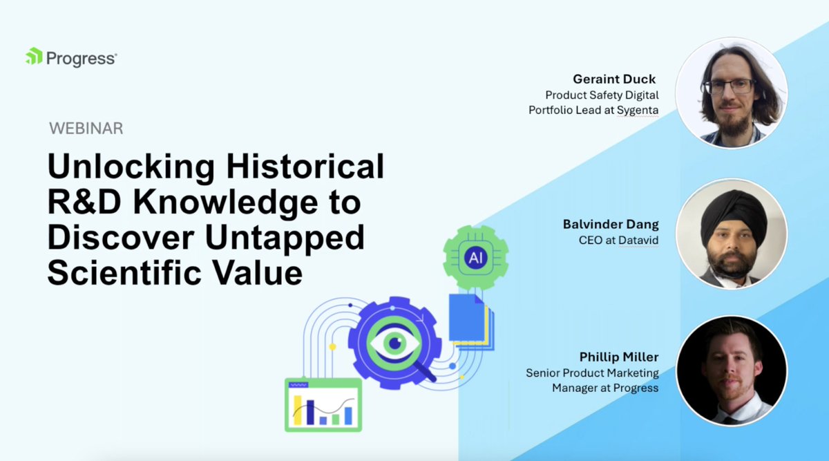 DatavidML's tweet image. 🎥 The recording is now live! Missed the webinar? Catch how @Syngenta &amp;amp; @Datavid are transforming R&amp;amp;D with knowledge graphs + #AI in this @ProgressSW session. 

👉 Watch here: datav.id/4n7YkSI

#LifeSciences #SemanticSearch #Innovation