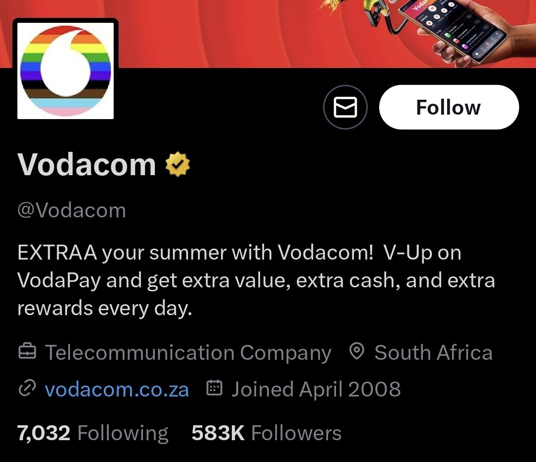 Why is vodacom shoving this LGBTQ nonsense down our throats with this logo? Boycot.