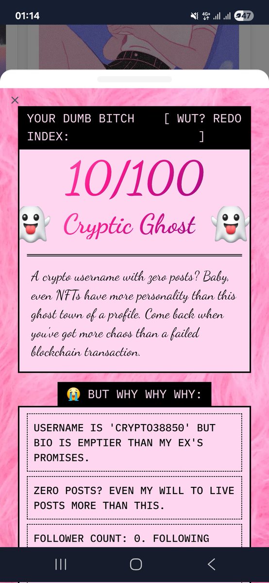 CryptodeMatt's tweet image. I&apos;m 10% Dumb B*tch. At @vana
Checks out.
What&apos;s your DBI? app.vana.com #datarevolution