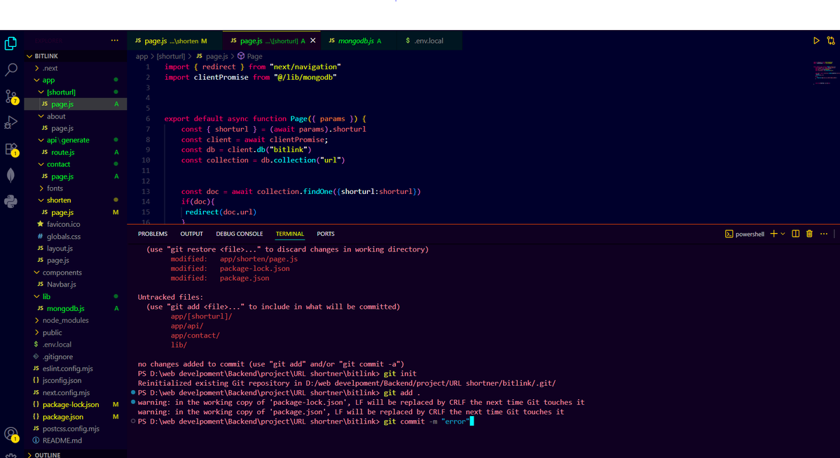 aryan34802's tweet image. 🧠 Day 40 - #100DaysOfCode
Almost finished my URL shortener project! 🔗
Of course, there are some errors 😅 — gonna fix them tomorrow, too tired to deal with it now. 😴
#NextJS #ReactJS #WebDev #CodingJourney #MERN