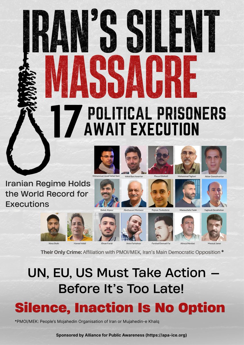 Maryam Fakhar (@maryamsfakhar) on Twitter photo As we focus on what’s happening inside Qezel Hesar Prison, on 4th day of hunger strike, Iranian communities across Europe are warning of a silent massacre taking place.
Will UN member states, who see and hear this, finally act before it’s too late? #StopExecutionsInIran
<a href="/omctorg/">World Organisation Against Torture (OMCT)</a> As we focus on what’s happening inside Qezel Hesar Prison, on 4th day of hunger strike, Iranian communities across Europe are warning of a silent massacre taking place.
Will UN member states, who see and hear this, finally act before it’s too late? #StopExecutionsInIran
<a href="/omctorg/">World Organisation Against Torture (OMCT)</a>