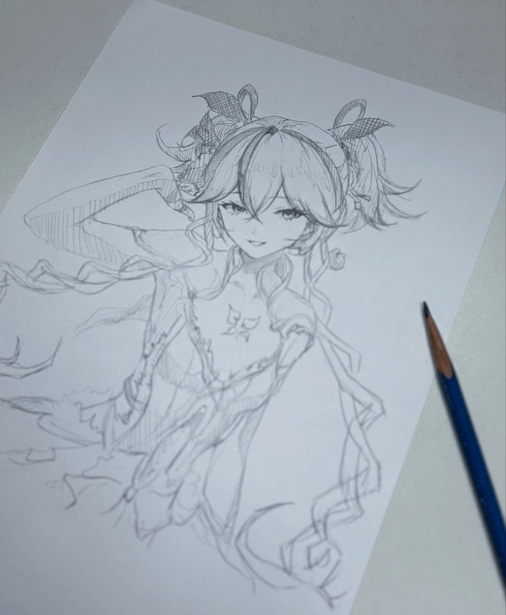 ツバキ模写　1h