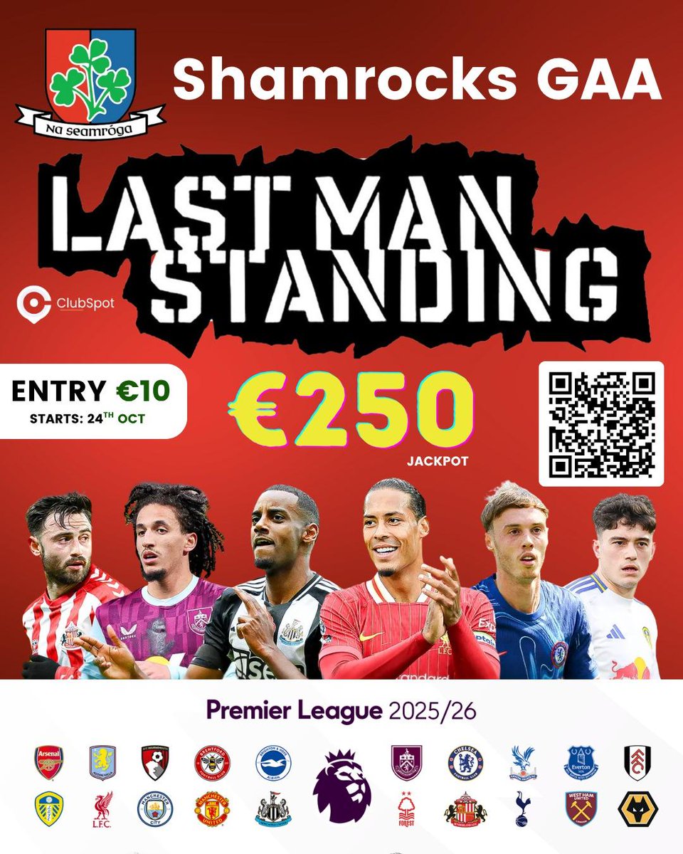 🔴🟢🔵 Shamrocks GAA – Last Man Standing Is Back! 🍀
Get all the latest news on the Shamrocks GAA app member.clubspot.app/club/shamrocks…