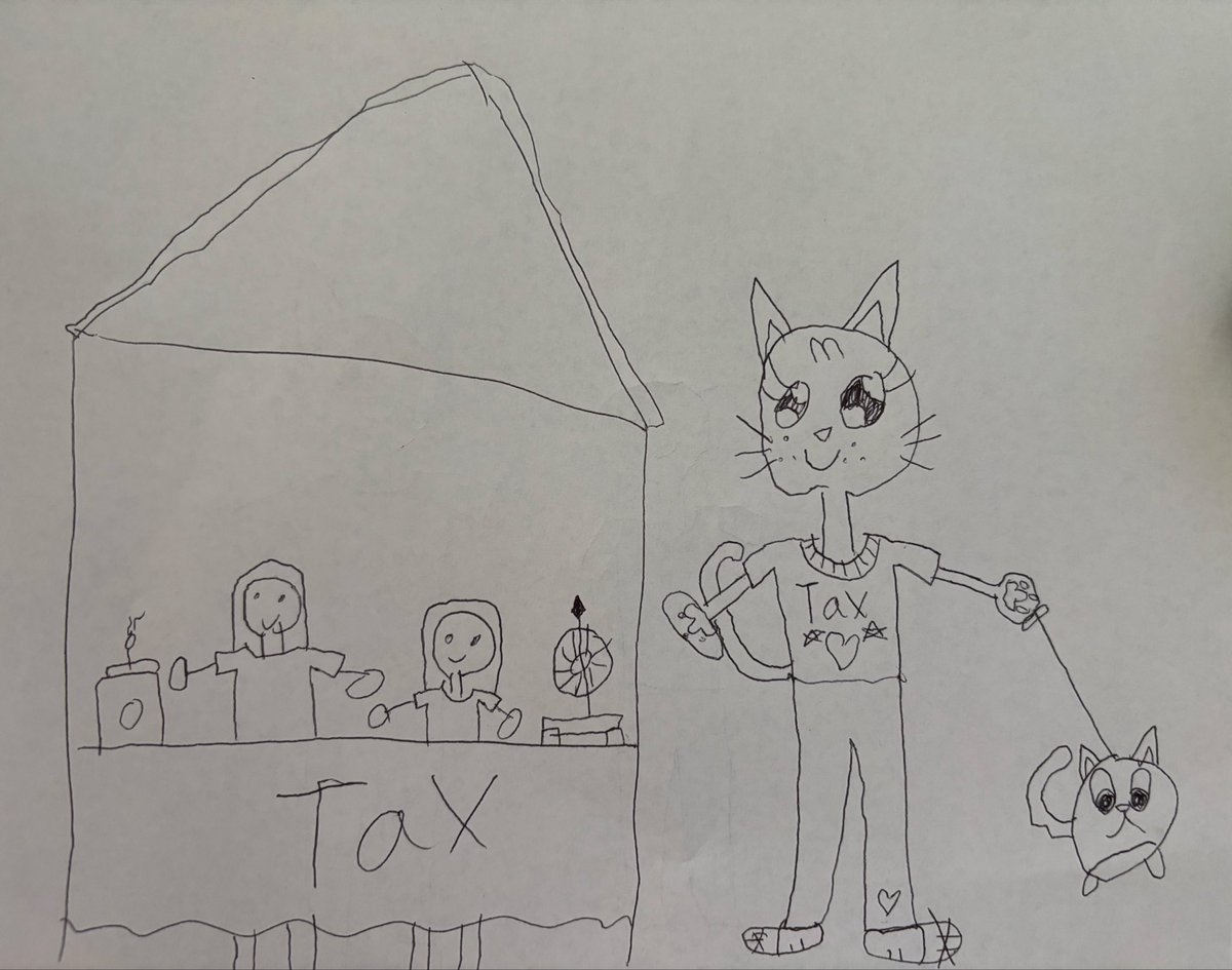 lilytrantax's tweet image. My daughter drew a photo of us and our mascot at our future pop up booth.