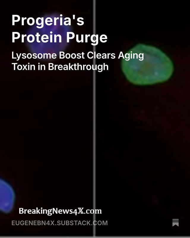 ScienceDJX's tweet photo. 🧑🔬Researchers have discovered that the toxic protein #progerin, which drives premature aging, is cleared from cells through a lysosome-dependent pathway, and activating #lysosome biogenesis can reverse cellular senescence by enhancing this process. https://t.co/u5iUhQYDun
