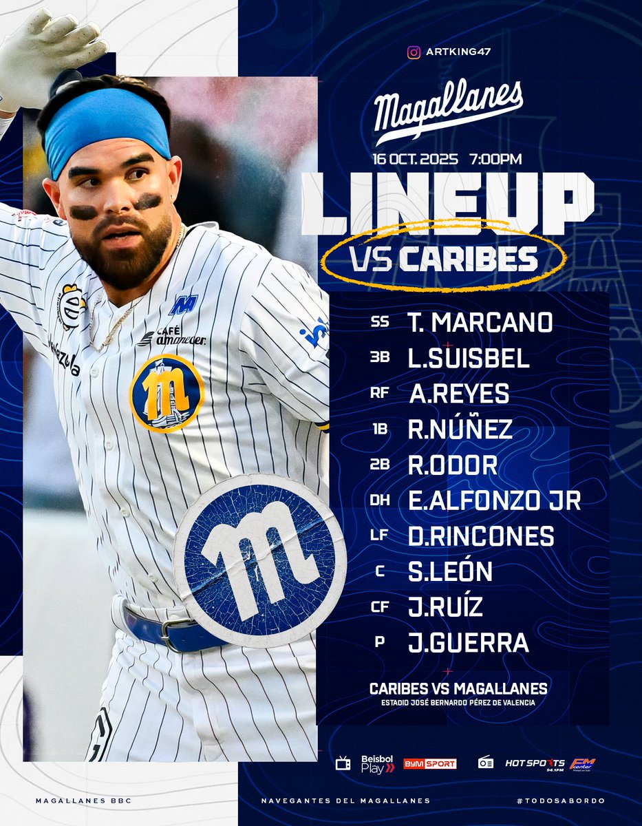 Así saldrá la nave esta noche en Valencia, cuando enfrente a Caribes de Anzoátegui en el primer juego de la temporada. 🚢

¡VAMOS MAGALLANEROS!