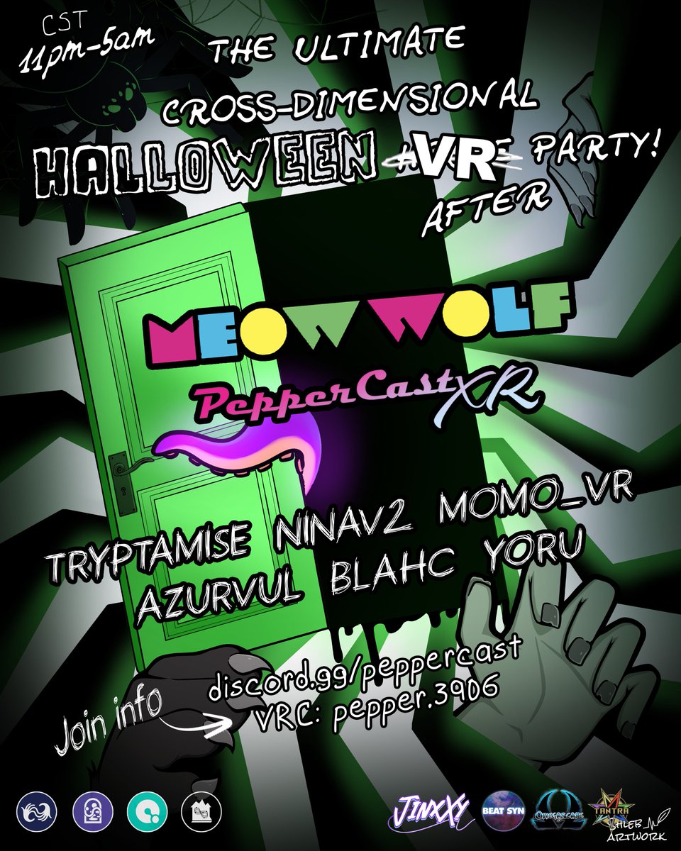 PepperCastXR (@pepper_cast) on Twitter photo The howl fades... but the party is just beginning!🎶  
This Halloween... PepperCastXR Presents...  
The Official #VR After Party for #MeowWolf's COSMIC HOWL!✨  
Join us in #VRChat at 11pm CST for 6 hours of live music in The Forest!  
Check our links, collaborators, and DJs The howl fades... but the party is just beginning!🎶  
This Halloween... PepperCastXR Presents...  
The Official #VR After Party for #MeowWolf's COSMIC HOWL!✨  
Join us in #VRChat at 11pm CST for 6 hours of live music in The Forest!  
Check our links, collaborators, and DJs