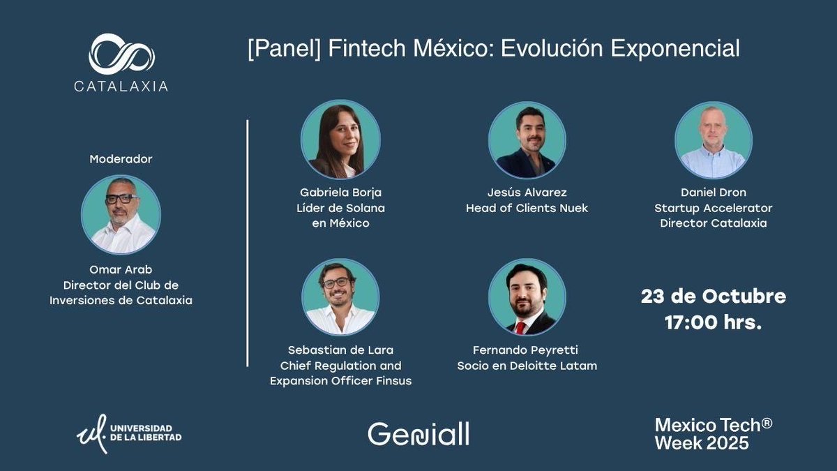 Muy emocionada de participar en este panel sobre el futuro del ecosistema fintech en México 🇲🇽 junto a grandes referentes del sector.

Gracias <a href="/danidron/">Daniel Dron</a> por la invitación.

Desde <a href="/ShipyardMX/">Shipyard MX</a>, seguimos impulsando la innovación financiera desde la tecnología blockchain y el talento