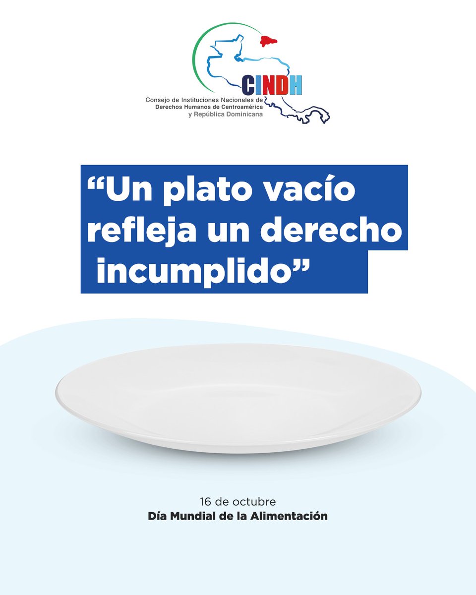 La Presidenta del <a href="/CINDH_org/">CINDH</a> #ProcuradoraDDHH <a href="/RaqueldeGuevara/">Raquel de Guevara</a> y las INDH de Centroamérica y República Dominicana, conmemoran el #DíaMundialdelaAlimentación. 
El derecho a la alimentación es un derecho fundamental para la dignidad humana.