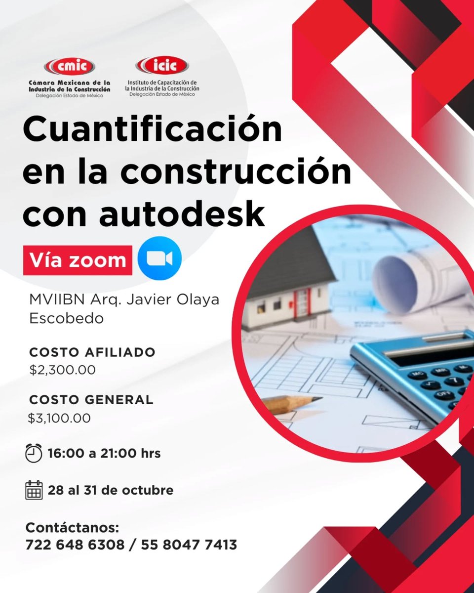 CMIC_Edomex's tweet image. Aprende a cuantificar materiales, optimizar costos y aumentar la eficiencia de tu obra con Autodesk, la plataforma líder en la industria.

📷 ️ Regístrate hoy y lleva tu carrera al siguiente nivel.

#CMIC #ConstrucciónEficiente #Autodesk #CursosProfesionales