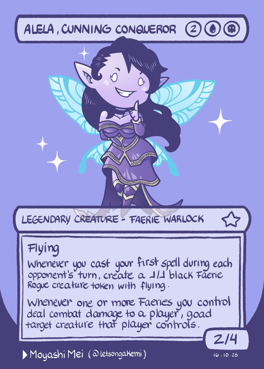 INKTOBER 2025 - CHIBI MTG COMMANDERS
Day 16 - Alela, Cunning Conqueror
#inktober #inktober25 #mtg #magicthegathering #art