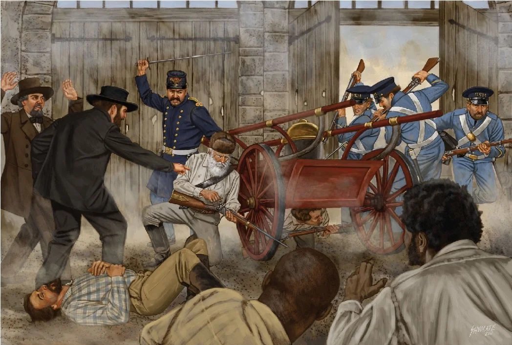 Fun fact:

When President Buchanan invoked the Insurrection Act of 1807 to deal with John Brown, he sent in the US Marines who were lead by none other than Colonel Robert E. Lee.