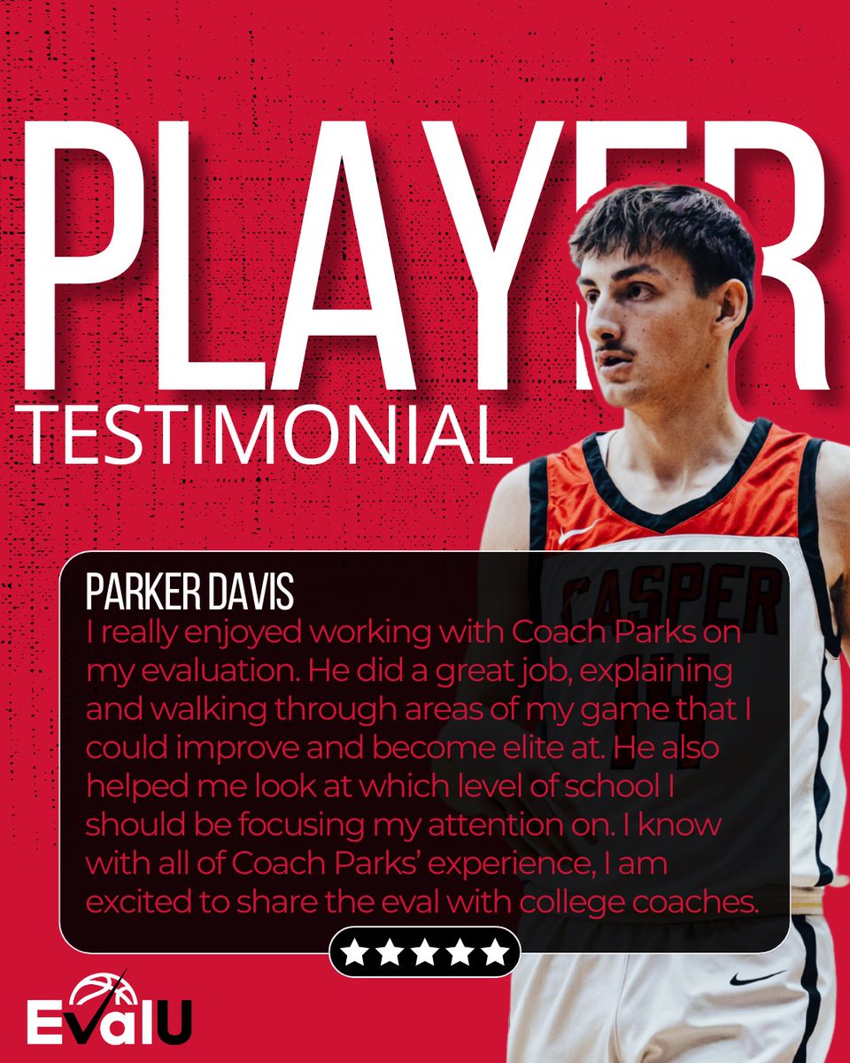 𝗣𝗹𝗮𝘆𝗲𝗿 𝗧𝗲𝘀𝘁𝗶𝗺𝗼𝗻𝗶𝗮𝗹: Parker Davis

Check out Parker’s full evaluation here:
evaluhoops.com/team/parker-da…