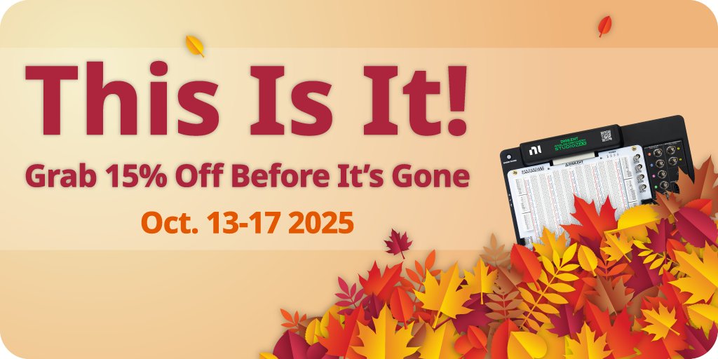 Our 15% EVERYTHING Fall Sale ends tomorrow! Get it while the getting is good! digilent.com