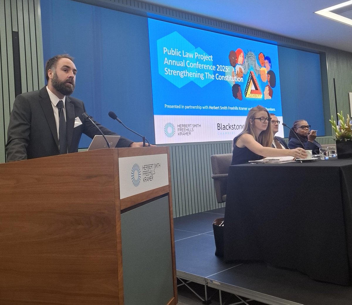 ⚠️"We cannot afford, to just batten down the hatches and hope the rule of law withstands the storms..." - Jamie Peters (<a href="/jamie_pedro_/">Jamie Peters</a> ), PLP's Interim CEO, opening our 22nd Annual Conference yesterday. 

Read Jamie's full speech here: publiclawproject.org.uk/latest/from-pr…